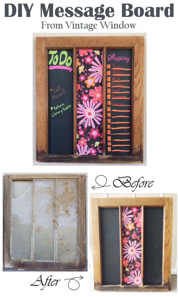 Diy Message Board Using Recycled Window and Neon Chalk Markers