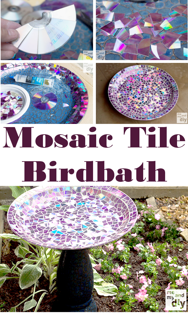 Mosaic Tile Birdbath