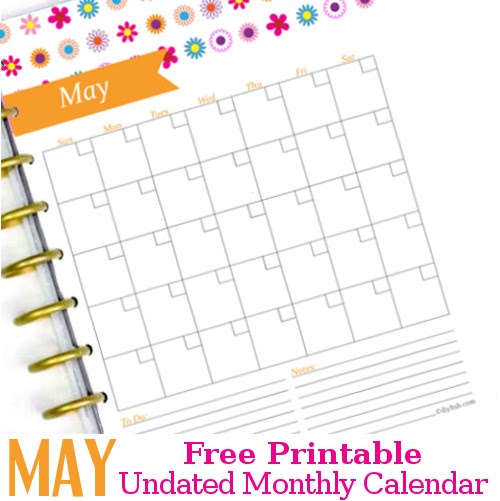 May Undated Calendar – Free Printable