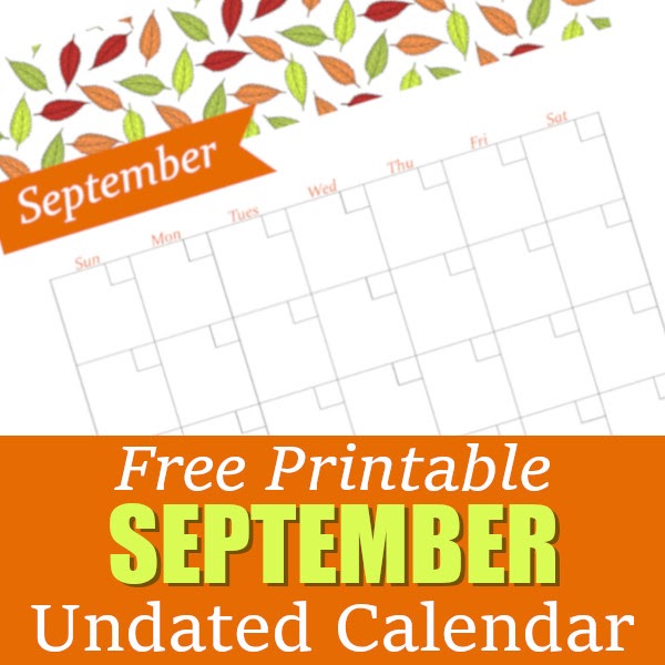 September Undated Calendar – Free Printable