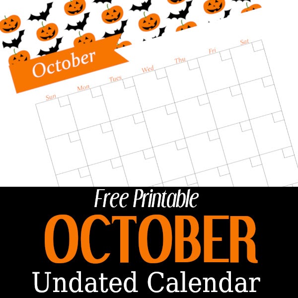 October Undated Calendar – Free Printable