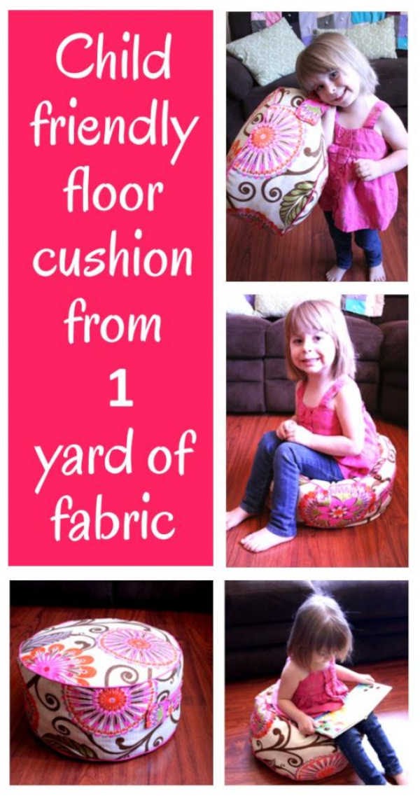 Floor Cushion From 1 Yard of Fabric
