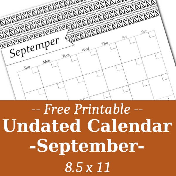 September Black & White – Free Printable