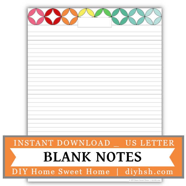 Blank List – Free Printable For Home Management Binder or Planner