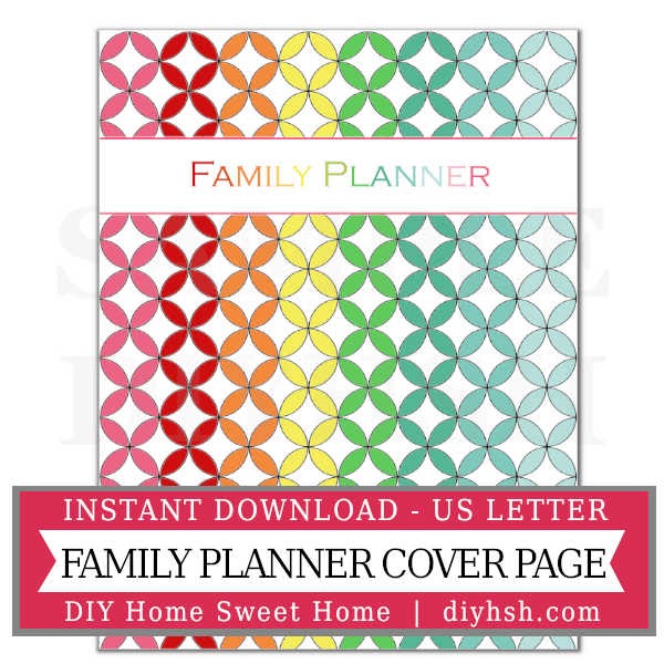 Planner Cover Page – Free Printable For Home Management Binder or Planner